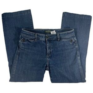 Eddie Bauer Jeans Womens 6 Blue Straight Leg  Medium Wash Button Detail 4163